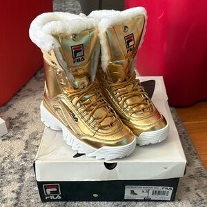 Fila Metallic Gold Snow Boots